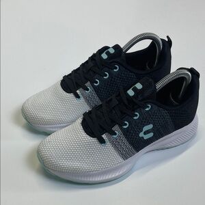 Charly Knit Running Shoes Black Gray Teal Athletic Sneakers Womens Size 7